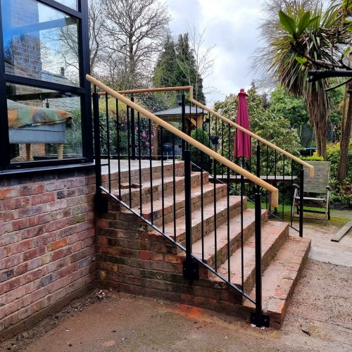 Glass Balustrade & Iroko Handrails, Timperley, Manchester Glass Balustrade & Iroko Handrails, Timperley, Manchester